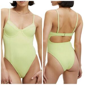 GOOD AMERICAN Scuba Show Off One Piece Swimsuit Key Lime